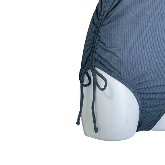 Charmo Ruched One Piece Swimsuit V Neck Monokini Bath Suit Tie Side Swimwear - Picture 6 of 12